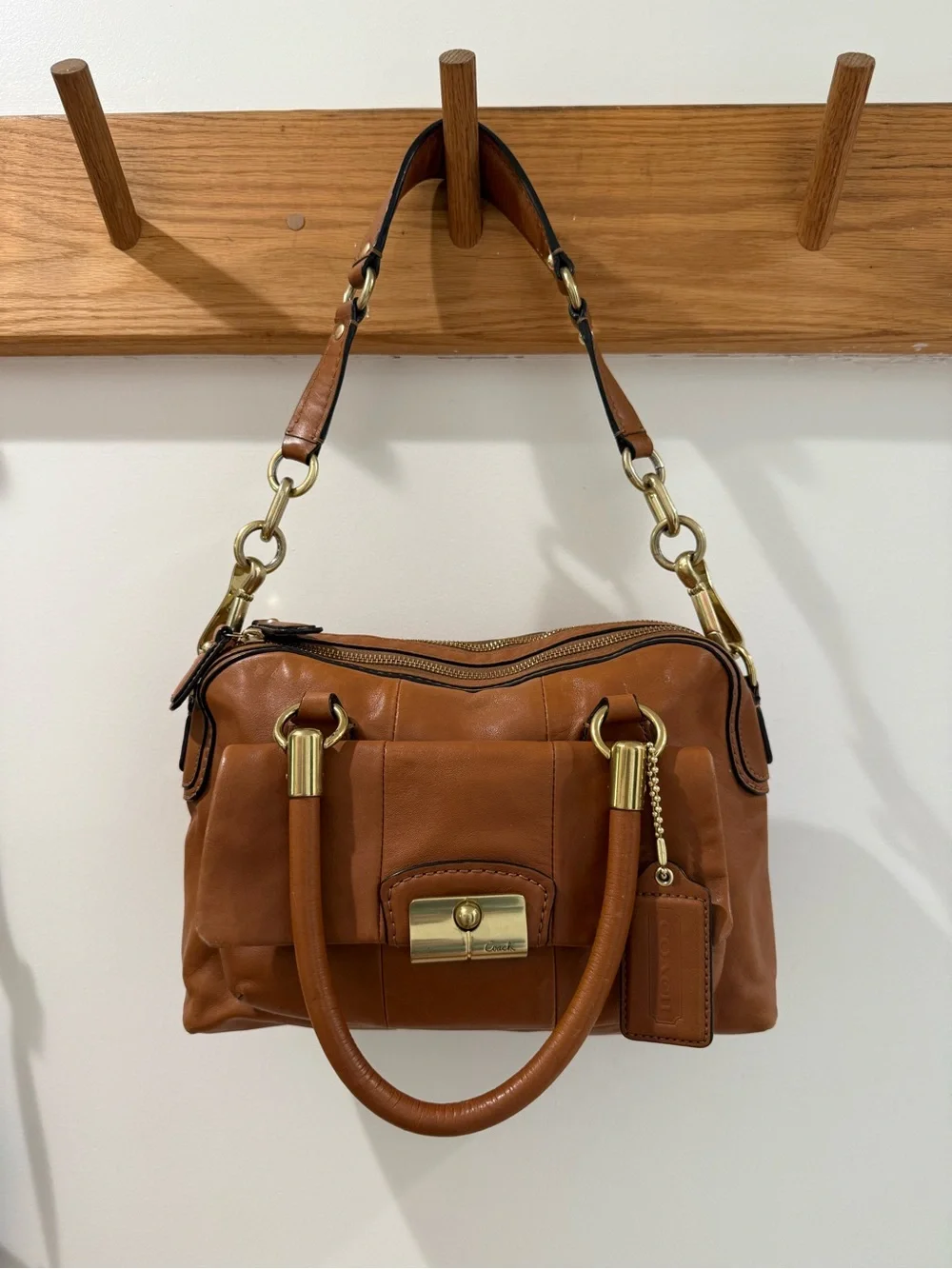 Coach Kristin Satchel Bag in Brown Leather
